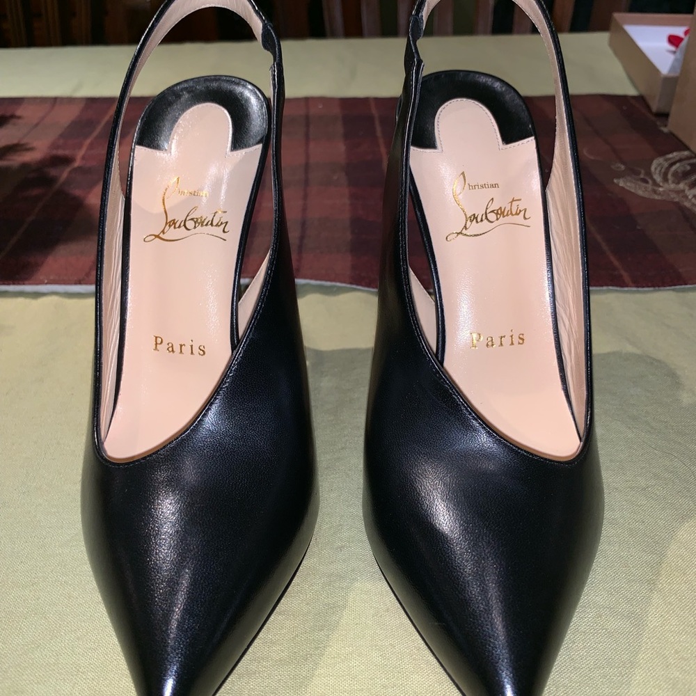 SOLD! Christian Louboutin Rivafish Black 100MM 39 - Picture 2 of 7